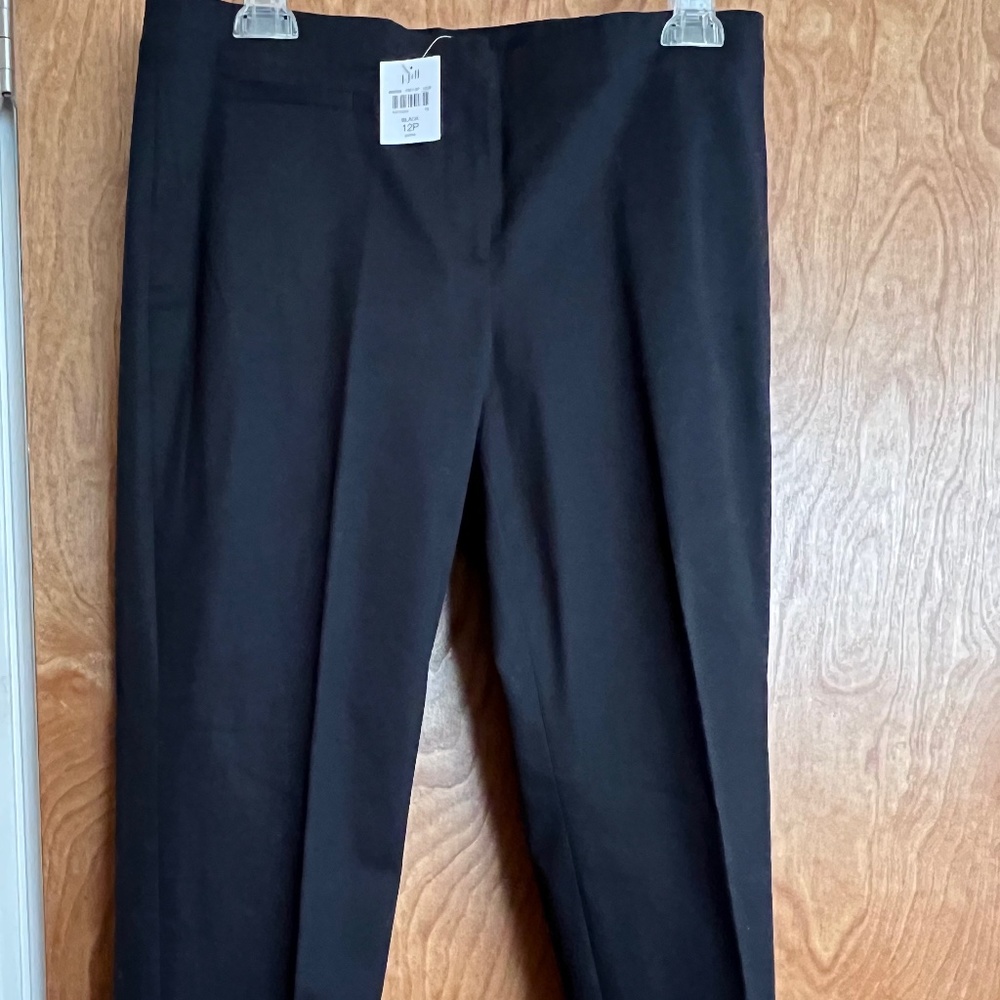 J JILL Front Zip Cotton/Spandex Pants, Sz12P, Black